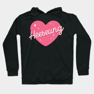 Enhypen Heeseung text pink sparkling heart | Morcaworks Hoodie